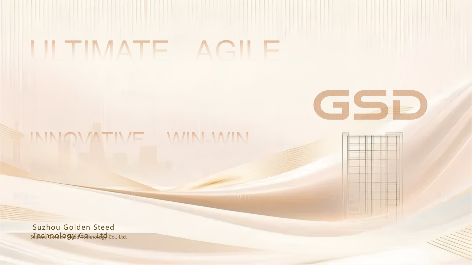 Golden Steed presentation cover with GSD brand values
